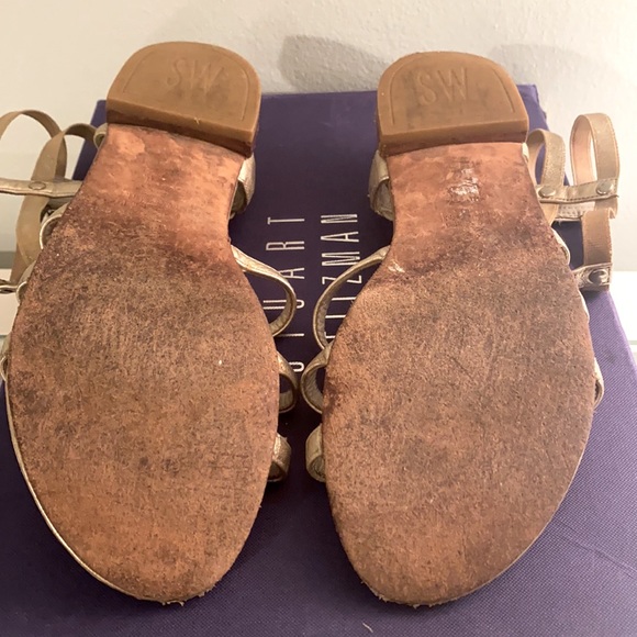 Stuart Weitzman 'Caesar' Leather Gladiator in Cava - Picture 15 of 16